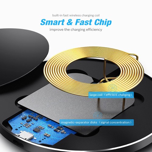 Fast wireless charger for iPhone 12 11 X XR XS 8 Samsung X Huawei OPPO 10/20W QI - Picture 6 of 7