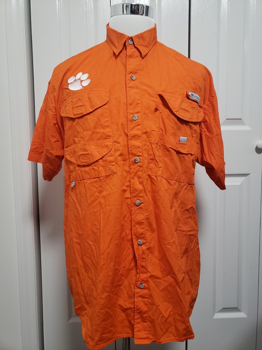Chemise De Pêche Columbia PFG Clemson Tigers – Taille L – Orange – Occasion