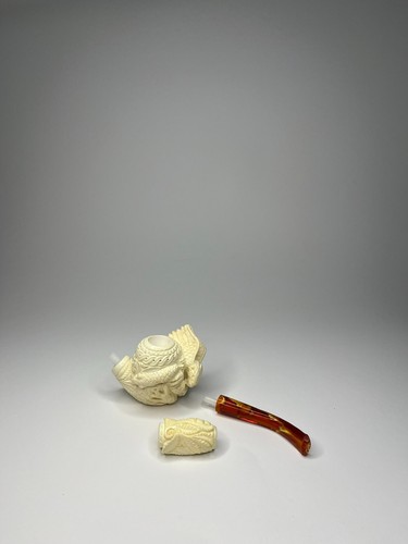 Meerschaumpfeife aus 100% Block-Meerschaum mit Adlermotif , ohne Filter, Nr.14 - Bild 11 von 11