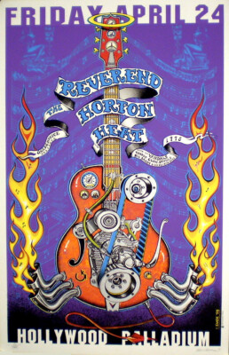 REVEREND HORTON HEAT rares US-Tourposter von 1998 von EMEK signiert