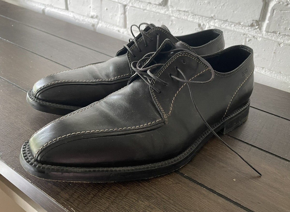 HUGO BOSS Black Lace Up Leather Dress Shoes Oxford Men