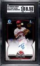 2023 Bowman Chrome Trey Faltine 1st Bowman Prospect Auto  #CPA-TF SGC 8.5
