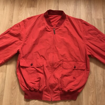 VINTAGE BURBERRY Bomber Jacket winter lightweight coat RED