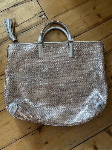ANYA HINDMARCH Large Silver Leather 