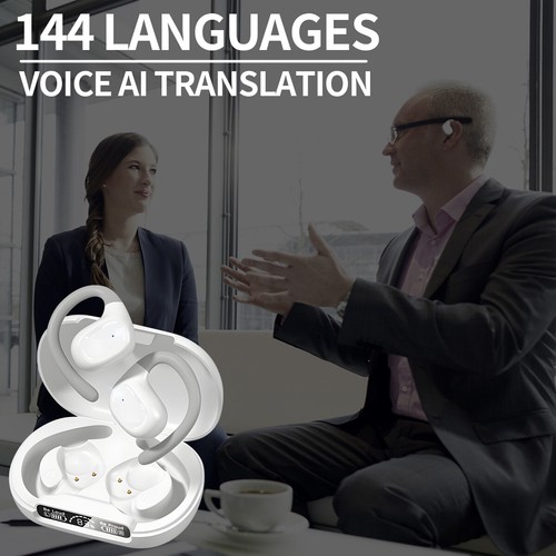 Wireless Bluetooth 5.4 OWS Stereo Headphones Ear Hook AI Translator 144 Language - Picture 12 of 21