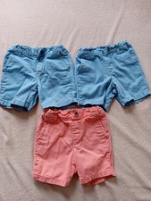 3 Pairs The Children's Place Chino Shorts Size 2T Light Blue, Coral Cotton