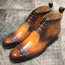 Handmade Men's Leather Tan Jodhpur Boots Formal dress Custom made Shoes-771