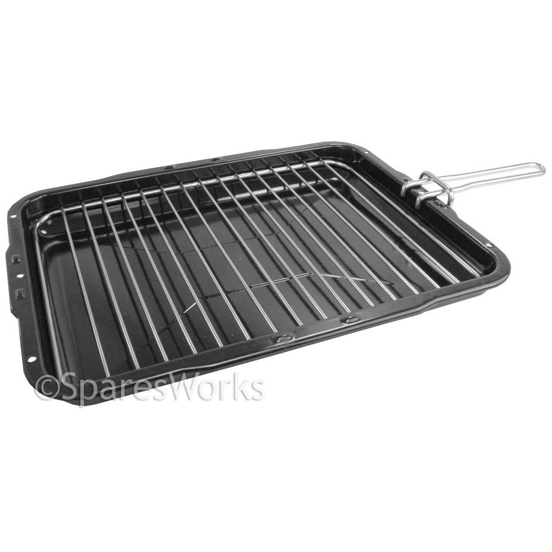 Bush Premium Vitreous Enamel Grill Pan & Detachable Slide Handle