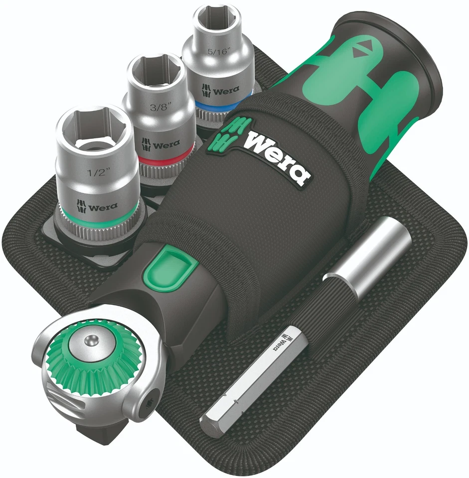 Wera 8009 Zyklop Pocket Set 2 Socket Wrench Set 3/8" Drive SAE 05004283001 - Image 2 of 4