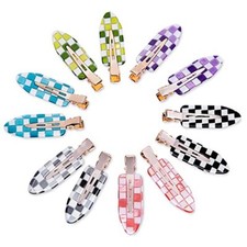 Cptots No Crease Hair Clips Creaseless Hair 12P-Checkerboard Multiple color