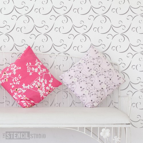 Swirl Border Reusable Home Decor Wall Stencil DIY Projects The Stencil Studio - Picture 3 of 18