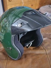 Vintage Arthur Fulmer Helmet AF 35  Helmet Dark Green With Visor SMALL
