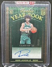 Andre Jackson Jr 2023-24 Donruss Elite Rookie Year Book Gold Auto 1/10 #RYB-AJJ