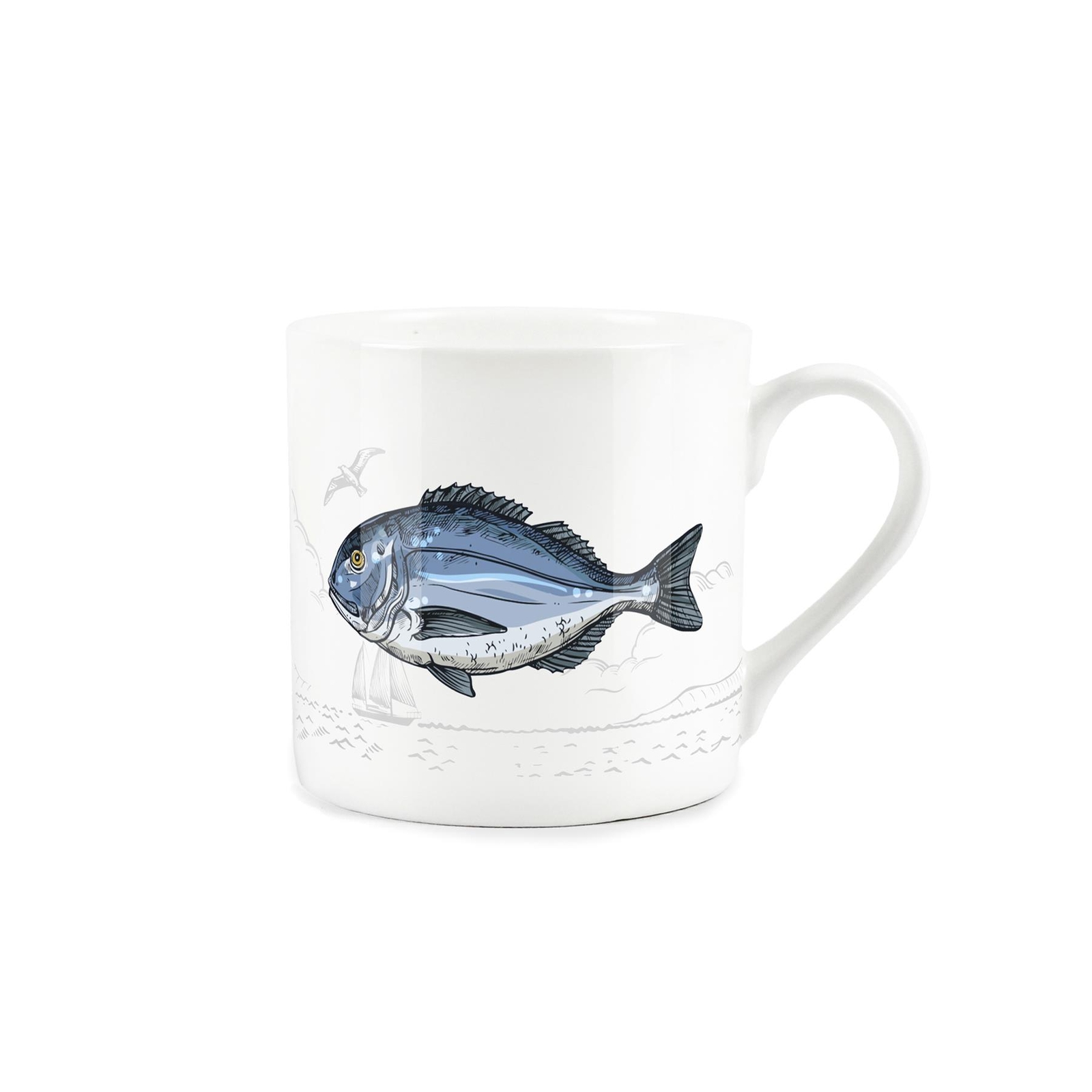 Bone China Coastal Sealife Bream Fish Mug - Tea/Coffee Present Gift
