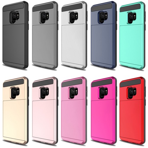 For Samsung Phone Case Slide Card Slot Wallet Heavy Duty Shockproof Armor Cover - Picture 12 of 22