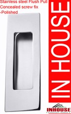 Square Edge Stainless steel Flush pull Handles-concealed screw fix-polished