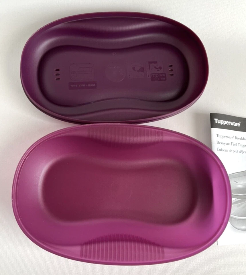 Tupperware Ciruela Microondas Desayuno Máquina Hervidor de huevos Máquina de tortillas Foto 2 de 4