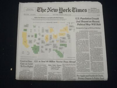 2021 APRIL 27 NEW YORK TIMES - U.S. TO SEND 60 MILLION VACCINE DOSES ABROAD