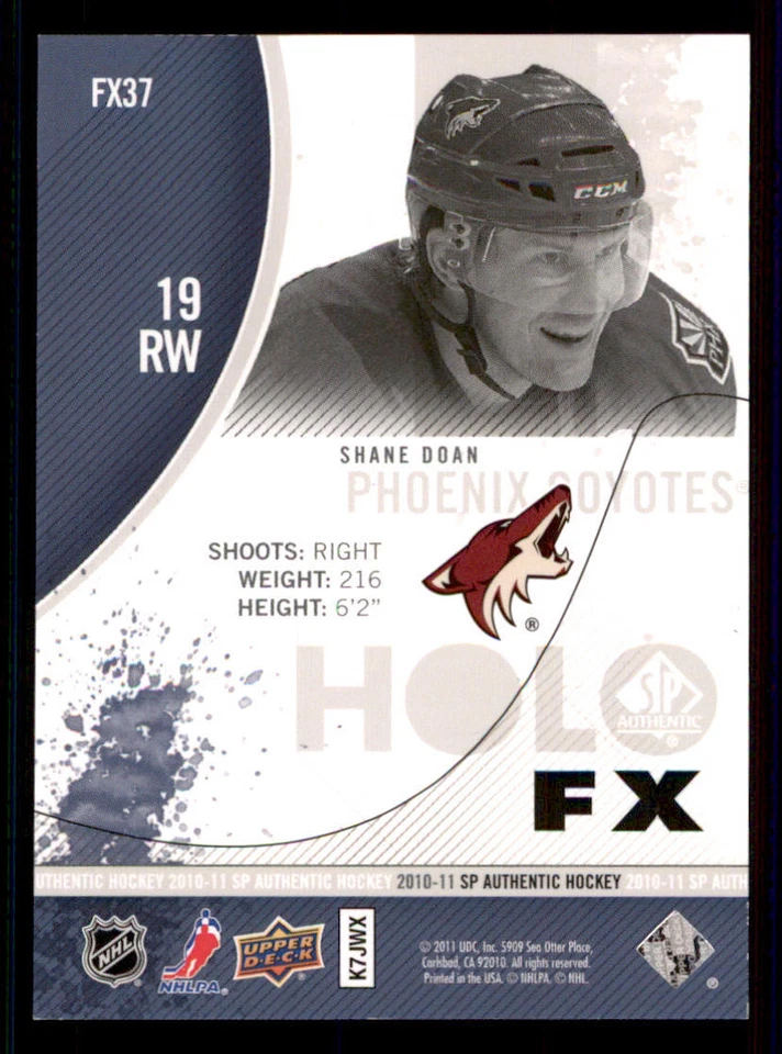 2010-11 SP Authentic Holoview FX #FX37 Shane Doan - Image 2 of 2