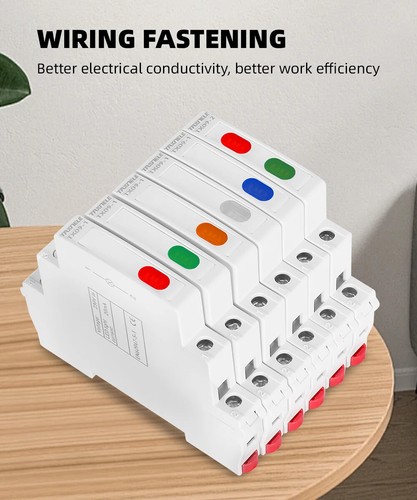 9mm LED Signal Lamp AC DC Din Rail Mount Indicate Light Color R G B O W 220 230V - Picture 18 of 28
