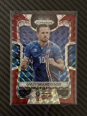 2018 Panini Prizm World Cup Gylfi Sigurdsson Red Mosaic #100 Iceland