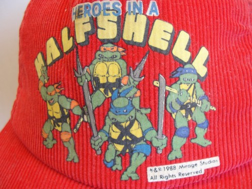 VINTAGE 1988 TMNT TEENAGE MUTANT NINJA TURTLES HEROES IN A HALFSHOW SNAPBACK HAT - Picture 2 of 5