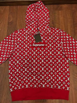 Fundación Figura versus Supreme Louis Vuitton LV Box Logo Hoodie Hooded Sweatshirt Sz XL RARE  Authentic | eBay