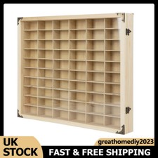 Wooden Car Model Display Case 60 Grids Diecast Wheels 1/64 Collection Cabinet UK