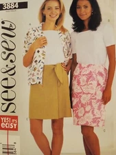 UC 8-12 Summer Wrap Skort Sewing Pattern Blouse Top See & Sew 3884
