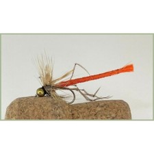 Daddy Long Legs Flies, 12 Gold Head Orange Detached Body, Size 10, Trout Flies