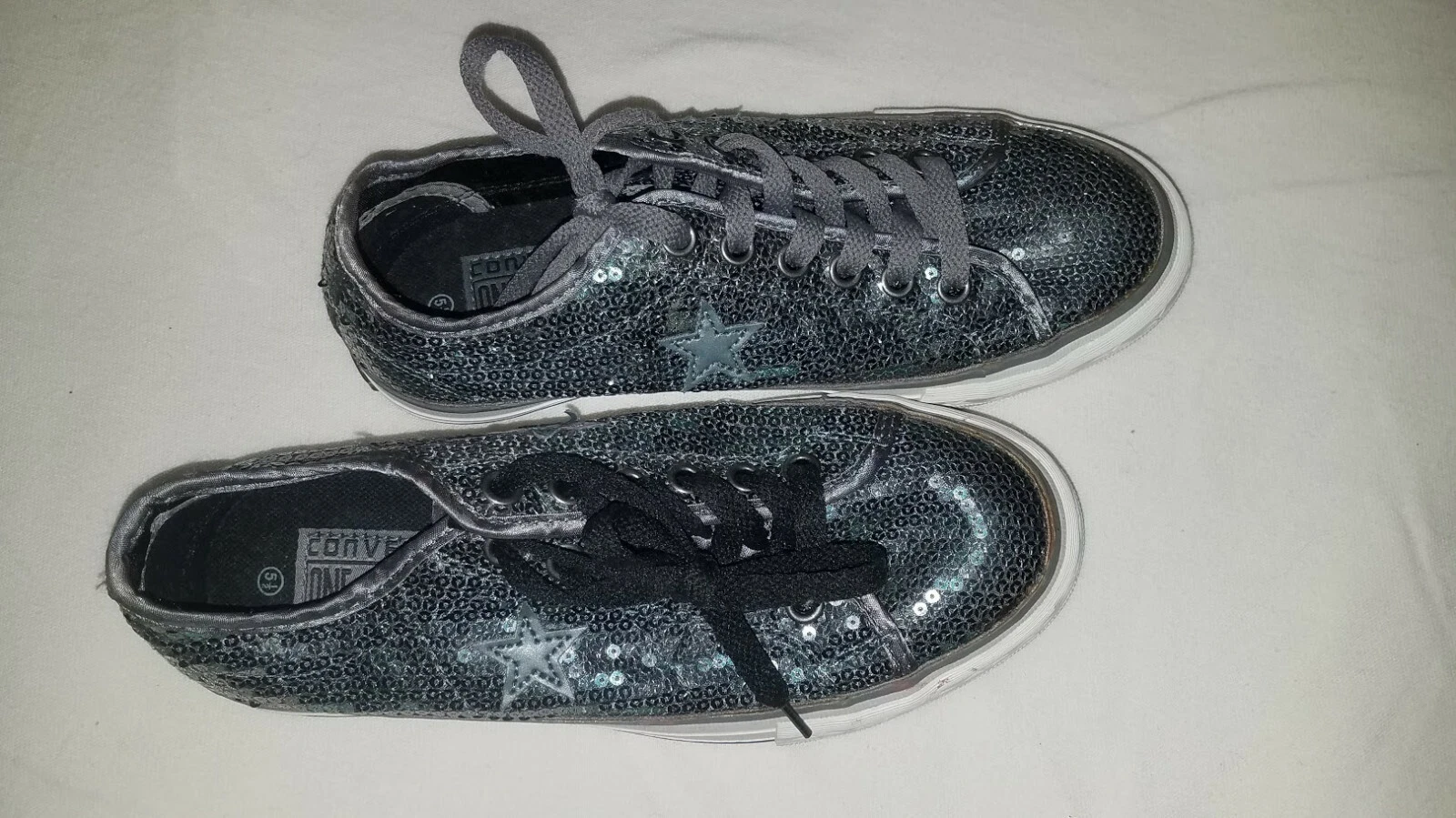Sneakers Converse One Star argento paillettes bambina 5 1 2 usate in ottime condizioni