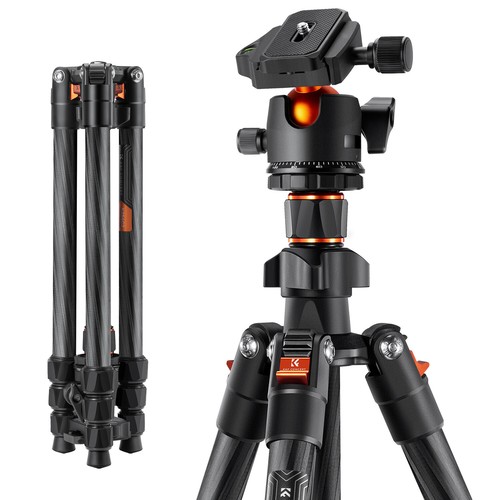 K&F CONCEPT 64" Carbon Fiber Camera Tripod Lightweight for Shooting Photography