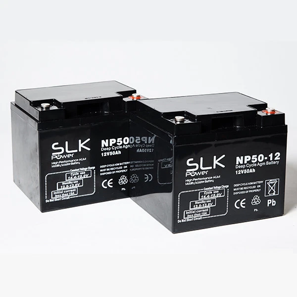 2 x 12V 50Ah SLK Deep Cycle Batteries For Mobility Scooter Replaces 40ah 42 45Ah