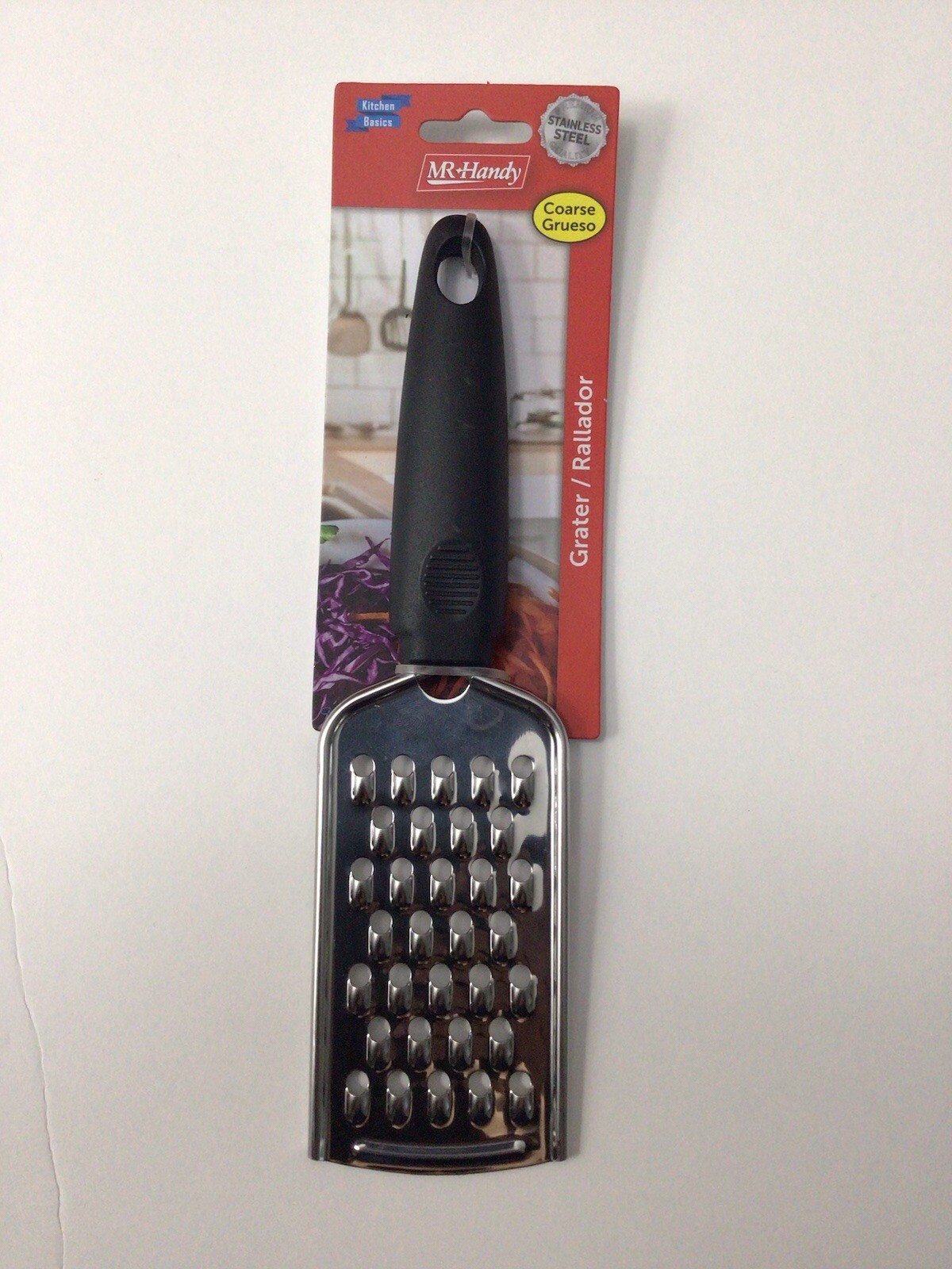 1 PC 9” STAINLESS STEEL FLAT COARSE CHEESE GRATER DISHWASHER SAFE BLACK