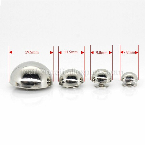 10pcs/lot Dome Rivet Screw Studs 8/10/12/20mm Punk Spots Head Stud Leather Craft - Picture 3 of 12