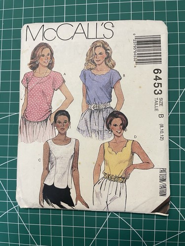 McCalls 6453 Sew Pattern Scalloped Blouse Shirt Tank Summer Perfect Sz 8-12 FF