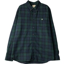 Vintage 90'S-00'S LL Bean Blackwatch Check Long Sleeve Button-Down Flannel C...