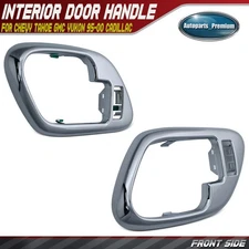 2x Front Side Chrome Interior Door Handle Bezel w/ Lock Hole for Chevy Tahoe GMC