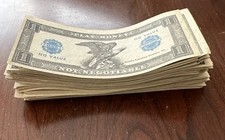 Vintage 1960s or 70s Whitman Western Publishing Co Paper Play Money, 106 Bills
