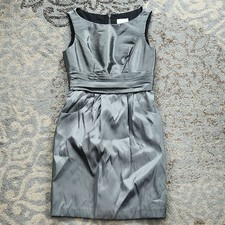 Wtoo Elegant Sleeveless Metallic Mini Dress Silver Gray 8