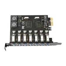 7 Port PCI-E to USB 3.0 PCI Express Expansion Card Adapter Hub for Win XP/7/8/10