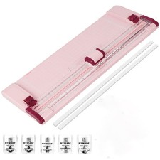 Paper Cutter Pink Rotary Paper Trimmer, 12 Inch Paper Cutter for Cardstock, S...