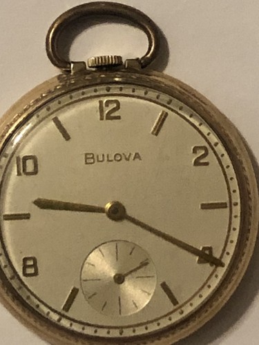 RUNNING BULOVA 17j 17AL OPEN FACE SWISS POCKET WATCH - Picture 2 of 6