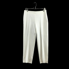 NWT Talbots Womens Petite Size 8 8P White Classic Side Zip Lined Ankle Pants NEW