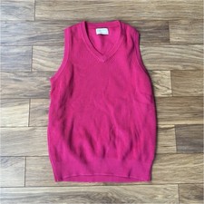 ZARA ORIGINS Pink Sleeveless V-Neck Knit Jumper 100% Cotton Size M