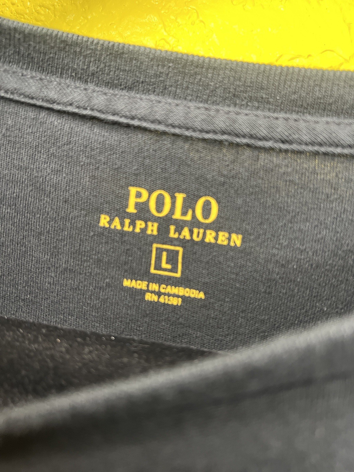 Polo Ralph Lauren T Shirt Uomo Grande Nera Tasca Rosso Pony Logo Manica Corta