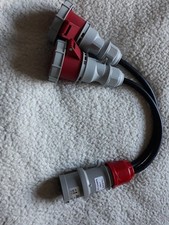 32amp 3-phase(5-pin) plug to twin 32amp sockets.