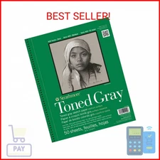 Strathmore 400 Series Sketch Pad, Toned Gray, 5.5x8.5 inch, 50 Sheets - Artist S