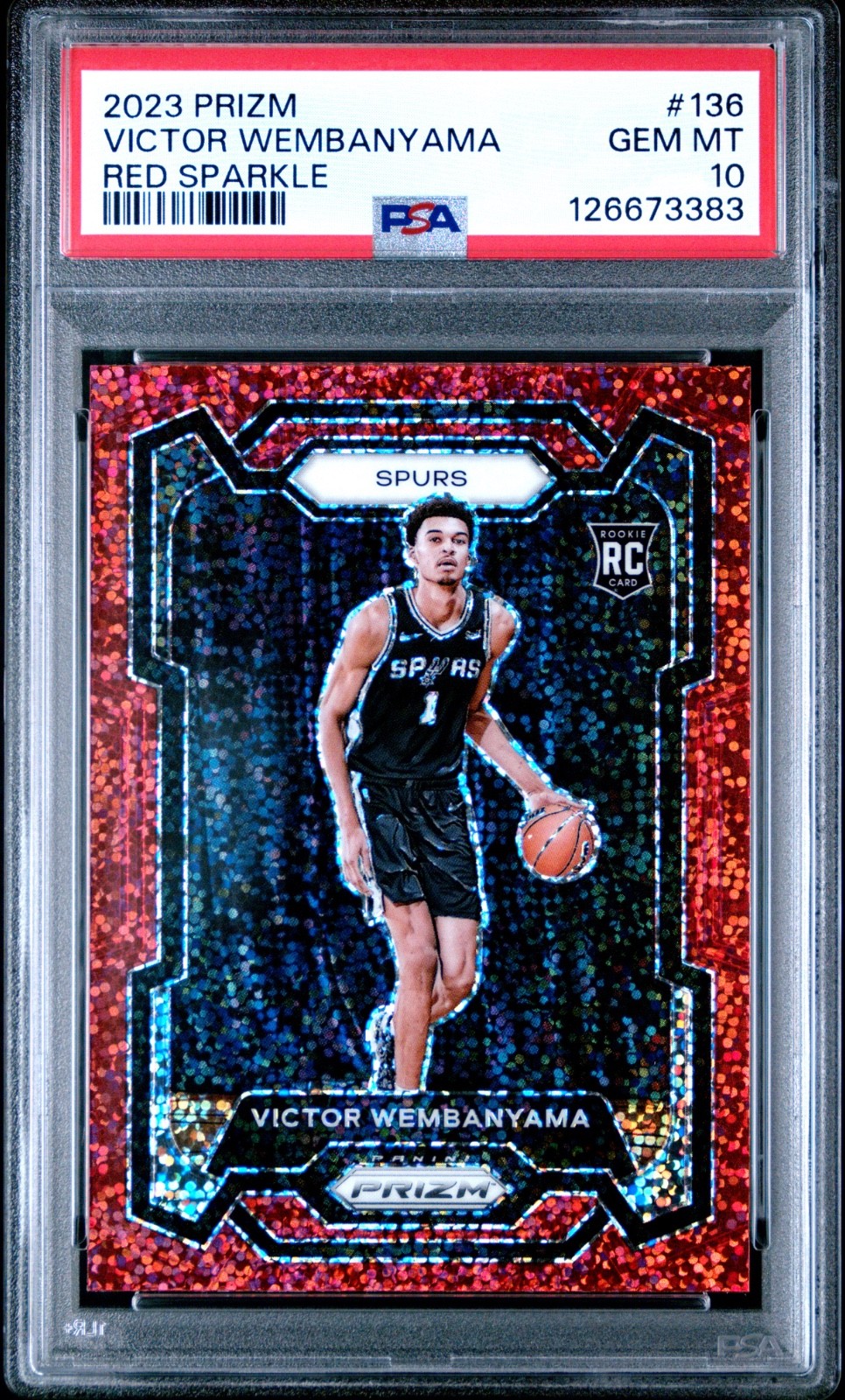 2023-24 Victor Wembanyama RC Red Sparkle Prizm PSA 10 Low Pop!