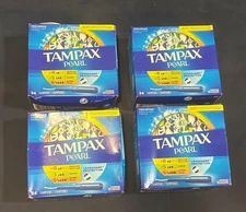 Tampax Pearl Triple Pack Tampons Regular Super & Super Plus Absorbency 34 Ct-4Pk